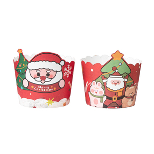 圣诞节纸杯蛋糕纸杯纸托杯子烤箱专用包装盒打装饰烘焙红色一次性