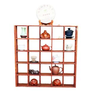 茶具小博古架实木中式多宝阁花梨木壁挂收纳架茶壶茶杯架子置物架