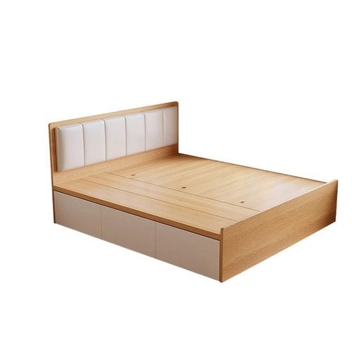 榻榻米床衣柜一体卧室床小户型实木床双人床储物床带隔断收纳床架