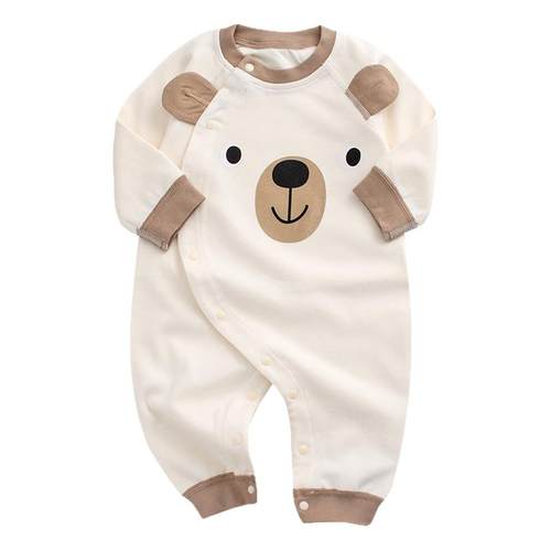 新生婴儿早秋款连体衣男宝宝纯棉无骨外出哈衣连体爬服A类小月龄