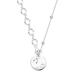 圆牌项链女小众设计感s925银项链女潮网红锁骨链2021年新款