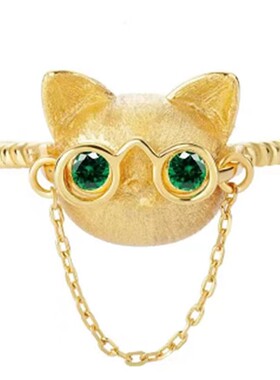 斯芬克斯猫博士戒指甜美眼镜可动