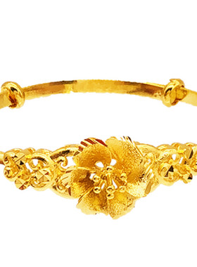 24k镀金假黄金玫瑰花龙凤女手镯
