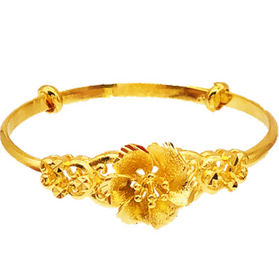 24k镀金假黄金玫瑰花龙凤女手镯
