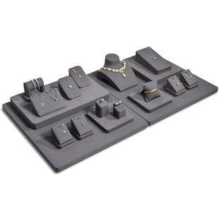 深灰珠宝展示道具柜台首饰架饰品陈列道具套装吊坠戒指手镯托定制