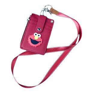 芝麻街ins创意多功能卡袋卡包零钱包一体包学生饭卡挂绳公交卡套