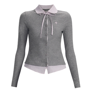 【现货】易碎商店·韩高转校生 粉灰格学院风上衣裙子两件套装