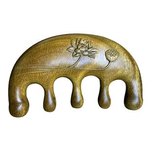 天然绿檀玉檀香木头部经络梳按摩木梳子头颈手腿通乳男女全身通用