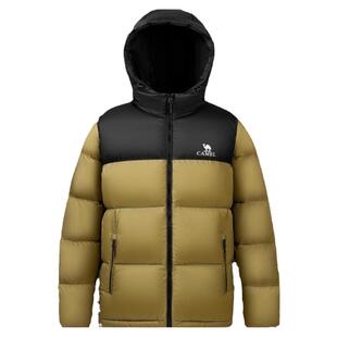 骆驼火山羽绒服女装保暖2025秋新款加厚连帽面包服情侣薄款外套男