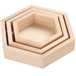 六角形饰品展示托盘项链菩提耳钉戒指珠宝饰品收纳盒子创意实木