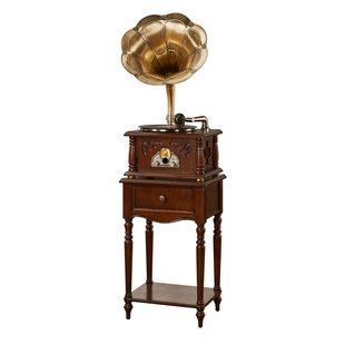 圣利纳落地复古留声机美式实木中式黑胶唱片机欧式客厅老式音响