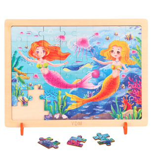 24/48/100片儿童木质拼图1-2-3-4-5-6岁宝宝益智力幼儿园早教玩具