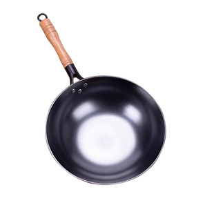 家用中式生铁炒锅铸铁无涂层少油烟健康锅铸铁燃气电磁灶炉通用锅