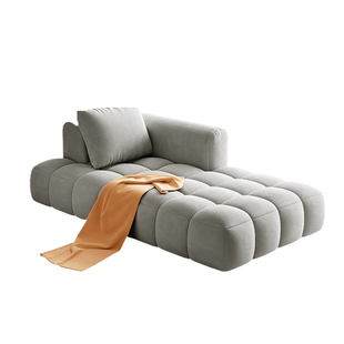 法式奶油风猫抓绒泡芙贵妃椅单人沙发躺椅客厅卧室阳台懒人沙发