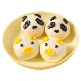 三全儿童卡通包营养早餐辅食猪猪奶黄包熊猫豆沙包速食半成品包子