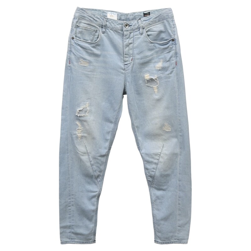 ABLEJEANS浅色破洞刺绣牛仔裤