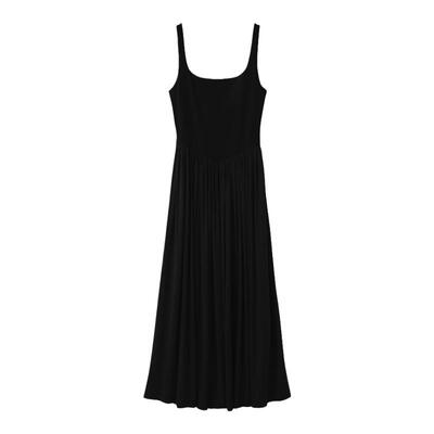 RUISHI芮时收腰方领小黑裙连衣裙