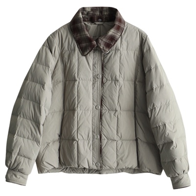 可拆卸领羽绒服女文艺气质韩版