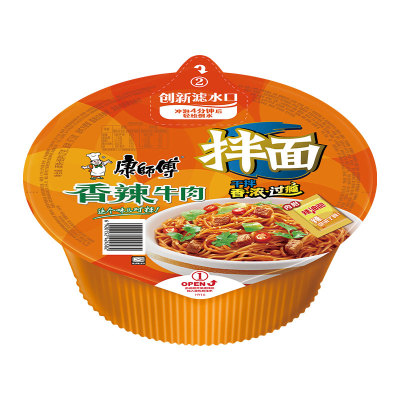 康师傅卤香麻辣藤椒红烧干拌面