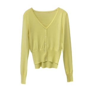 ease the label【纯色针织2件套】薄款开衫针织外套修身长袖通勤