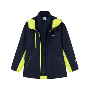 【三合一】Champion冠军男女童25新款冬三防保暖摇粒绒冲锋衣外套