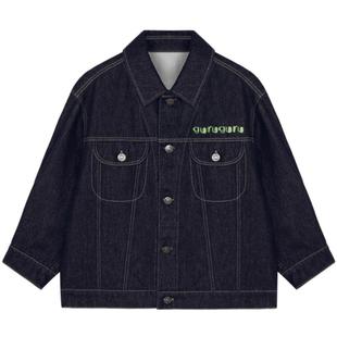 [毛怪家族]woobaby儿童外套男童女童春秋装数码印花牛仔洋气上衣