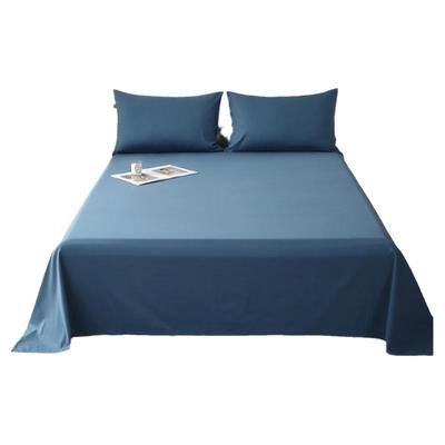 纯棉高档磨毛单品床单学生宿舍单人双人款全棉磨毛被单海蓝湛蓝色