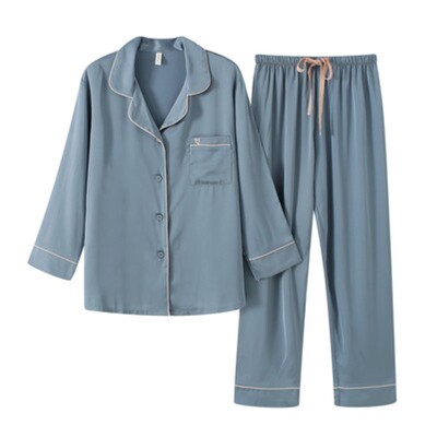 简约风性感冰丝家居服薄款高贵