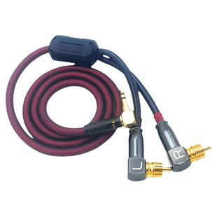 高屏蔽发烧级3.5mm转RCA双莲花AV一分二音频线抗干扰双弯头AUX线