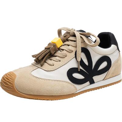 百思图2025秋季新款德训鞋时尚复古街头运动女休闲鞋A1856CM5