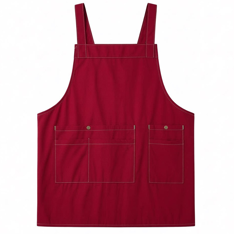 时尚简约塔丝隆时尚背带围裙士女厨房防污餐饮工作服四季通用流苏
