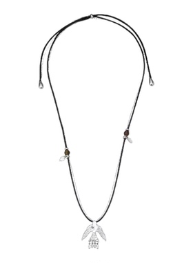 飞鸟沉香皮绳项链女款