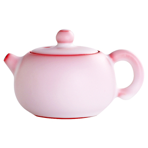 粉色汝窑西施茶壶单个大号小号家用陶瓷泡茶壶单壶少女心功夫茶具