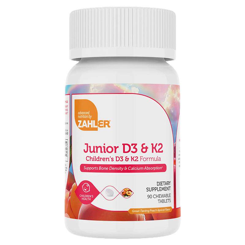 Zahler儿童维D3K2补钙咀嚼片