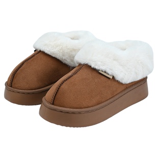 洁丽雅棉拖鞋女款秋冬季包跟室外加绒保暖家居防滑厚底棉鞋冬耐磨