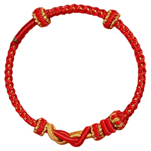 庆祥泰2026马年本命年红绳手链百解绳蛇猪虎猴太岁护身符编织绳