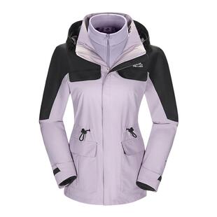 【山色】伯希和户外冲锋衣女新款三合一可拆卸防风防水春秋登山服