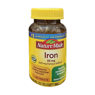美国直邮Nature Made Iron女性补铁片孕妇老人铁元素补铁剂365粒