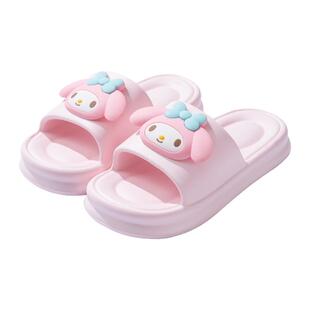三丽鸥拖鞋女夏美乐蒂可爱室内家居洗澡防滑外穿厚底亲子儿童拖鞋