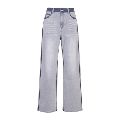 婉甸2026夏季新品岩石灰色丹宁阔腿裤女士高腰牛仔裤1252X03RS4YX