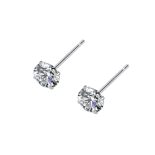 S999纯银锆钻耳钉女超闪高级小耳环养耳洞耳棒耳骨钉不易过敏耳饰