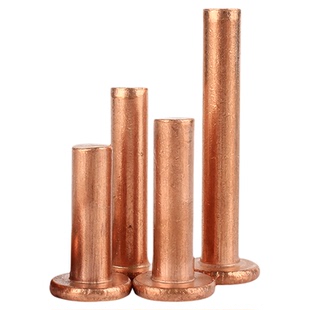 紫铜铆钉平头铝柳钉GB109平圆头实心手打敲击式铆钉M2M3M4M5M6-M8