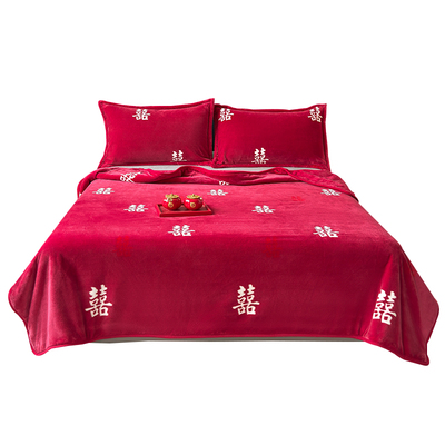 结婚毛毯喜庆红色2025新款加厚