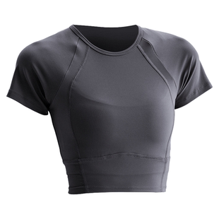 瑜伽服短袖女速干修身透气跑步训练普拉提健身上衣运动T恤套装裤