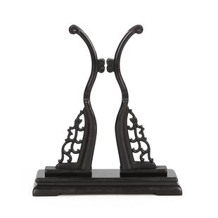 燃灯中式扇架扇托折扇团扇摆放落地展示架扇子底座实木可拆卸包邮