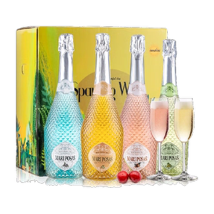 缤飞蝶微醺果味起泡酒甜葡萄酒汽泡酒彩箱加香槟杯