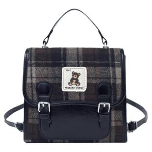 今年流行小众格子包包2025新款秋冬季百搭女双肩后背包多用斜挎包