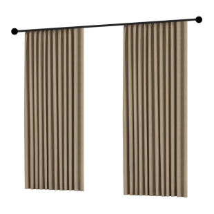 卧室窗帘全遮光棉麻2025新款客厅轻奢遮阳防晒亚麻布挂钩式奶茶色