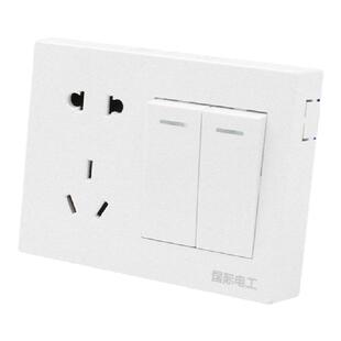 86明装开关插座2开单开二开双控五孔带开关明线二开五孔插座面板