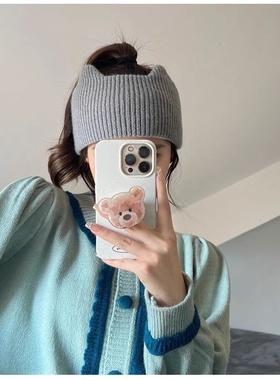 产后发带女春秋冬天月子帽子孕妇发箍毛线针织护额头保暖睡觉头巾